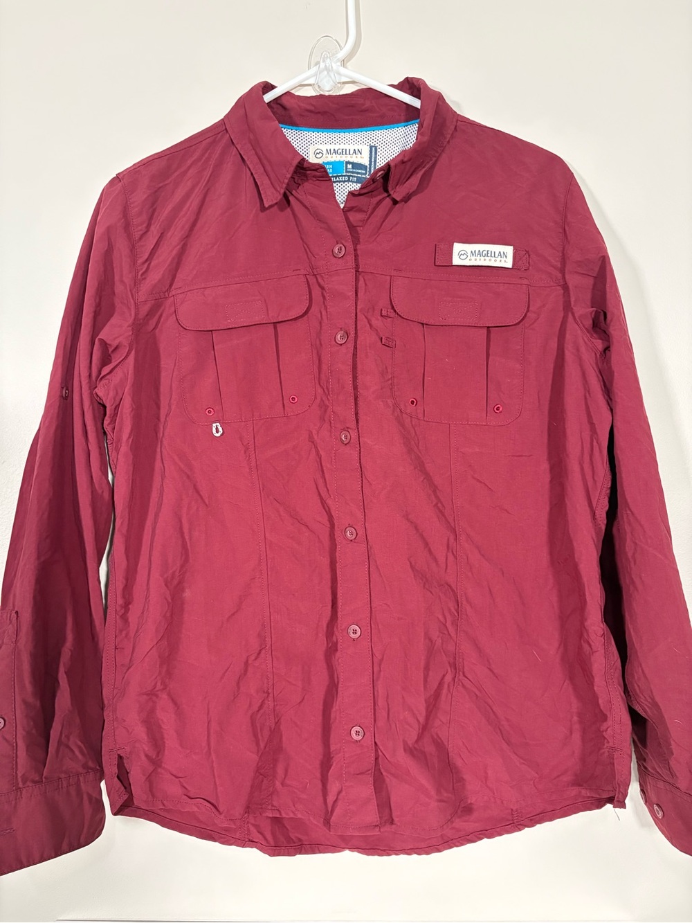 Magellan Outdoors Women’s Button-Down Shirt — Berry Red